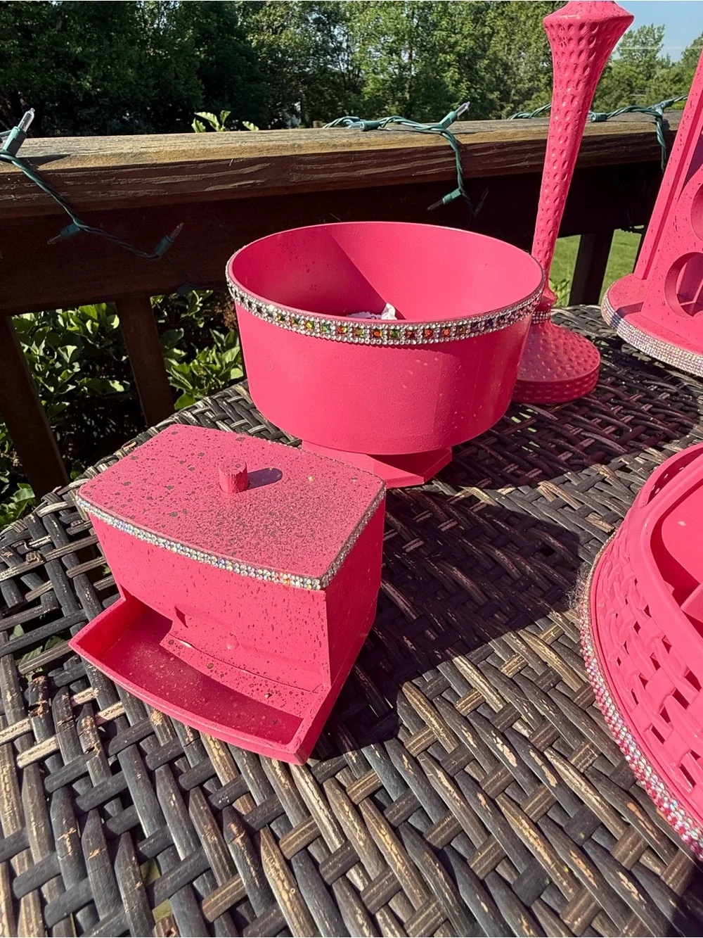 15 piece set-Hot Pink “Barbie Theme” vanity decor-with Rhinestone Accents!